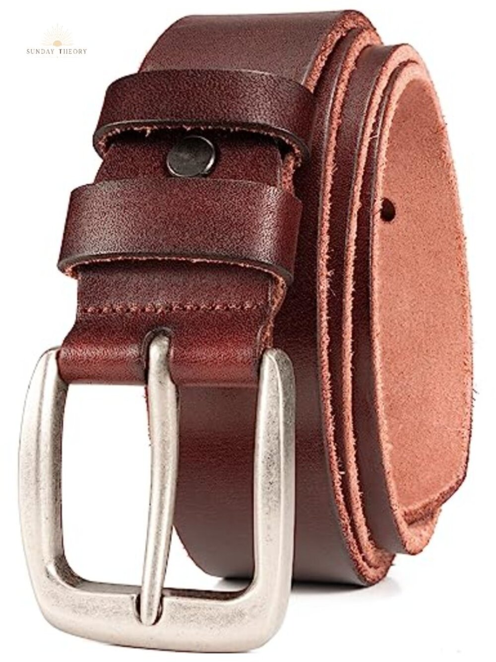 Full Grain Italian Leather Belt Men 1.5in Vintage Buckle